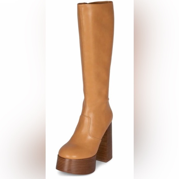 Jeffrey Campbell Timewarp Platform Heeled Boots- Natural - Picture 3 of 17